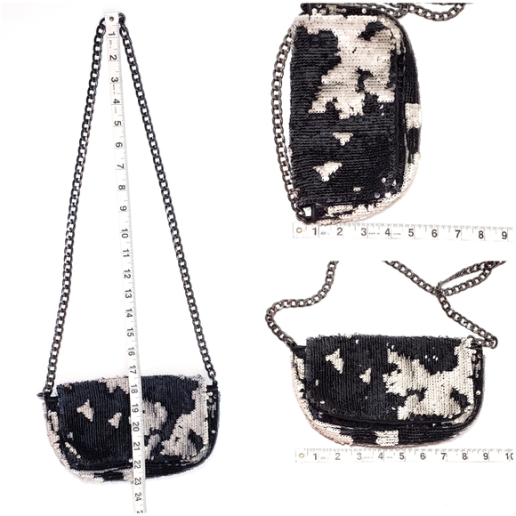 H&M Sequined Black & White Shoulder Bag - Picture 8 of 8